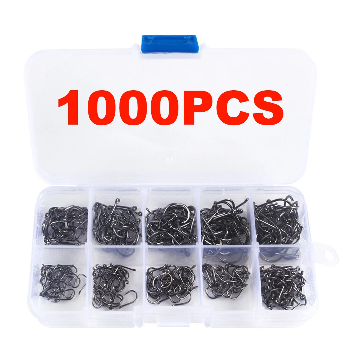 

50/100/200/300/400/500/600/1000pcs Fishing Hooks Set High Carbon Steel Sharp Durable Barbed Fishhook Tackle Accessories