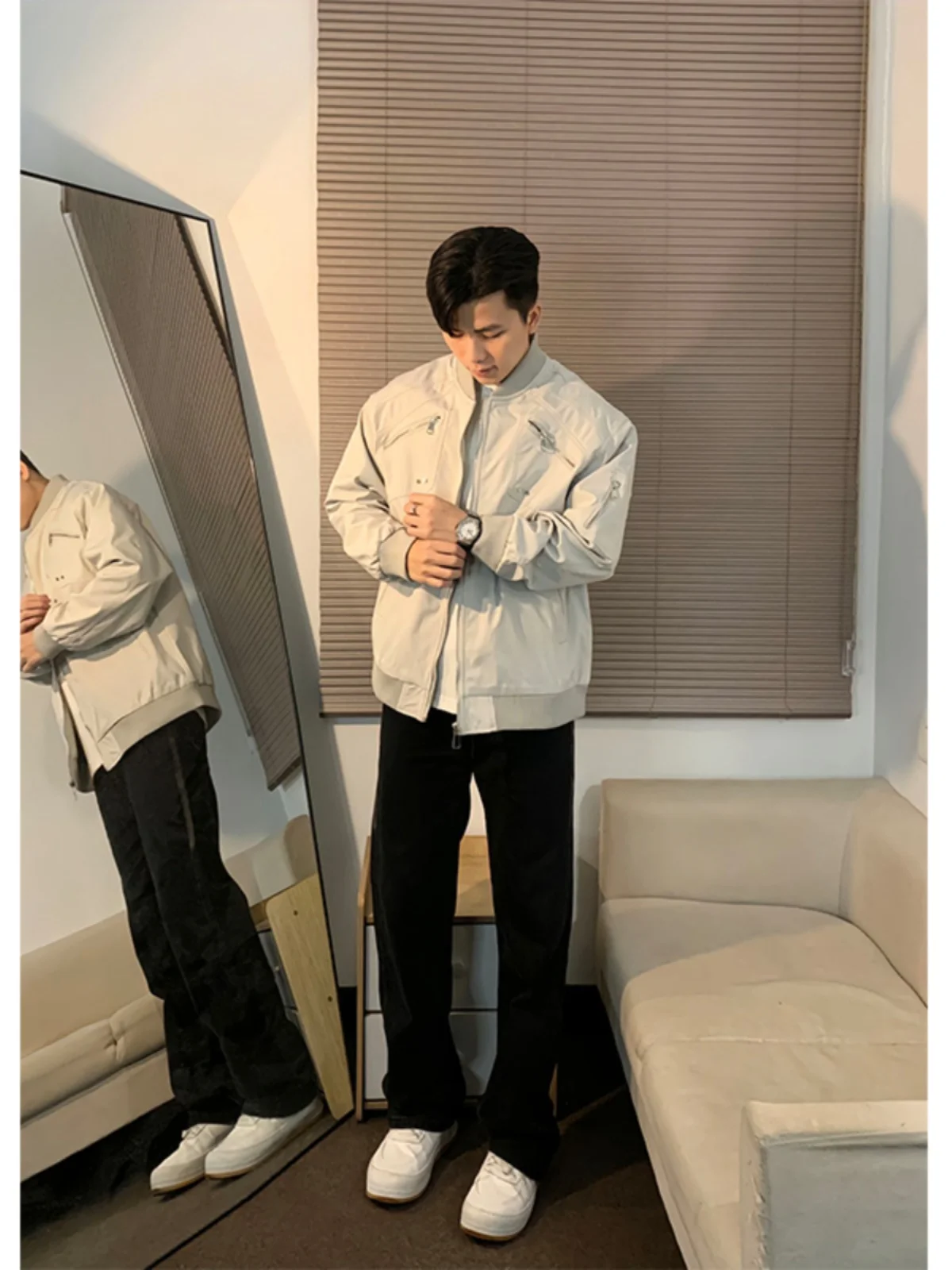 

Мужская куртка-бомбер American Sle Baseball, весна-осень, на молнии, стильная, для повседневной носки и работы, из полиэфирного волокна