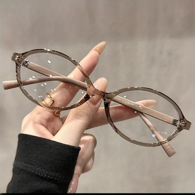 1 Stück Damen-Modebrille mit ovalen, klaren Gläsern, leicht und minimalistisch, perfekt für Partys und Freizeitkleidung – Detail 4
