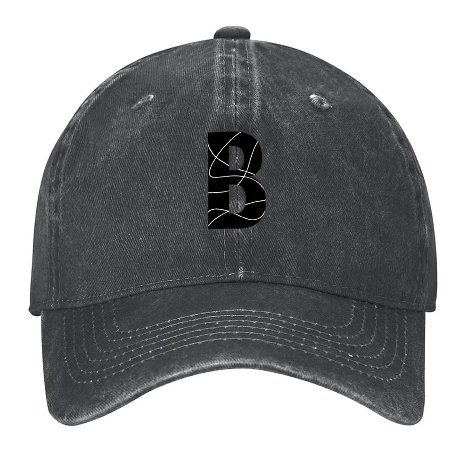 

B alphabet black color stylish Monogram - letter B / initial B Baseball Cap Designer Hat Funny hats Women's Hats 2025 Men's