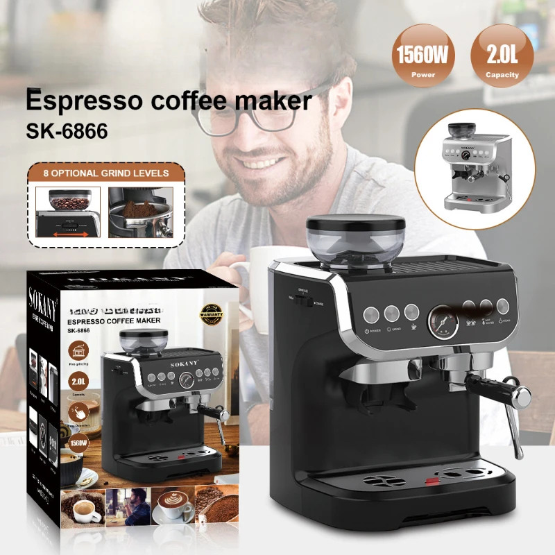 

YYHC-Cross-border Italian all-in-one fully automatic home grinding coffee maker with steam milk foam