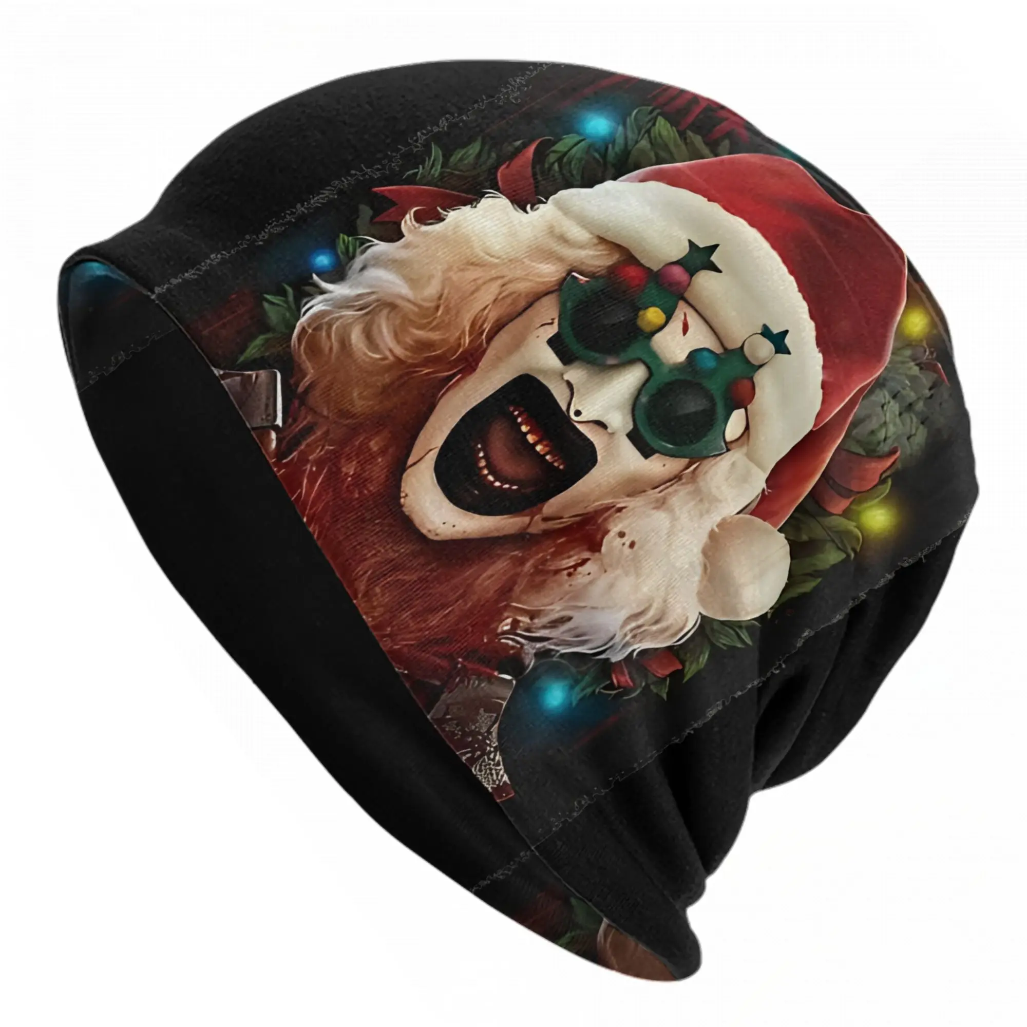 Terrifier Christmas Santa Bonnet Hat Cool Street Skullies Beanies Hat Horror Movie for Men Women Spring Head Wrap Cap