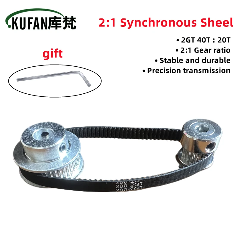 2GT Pulley GT2 Timing Belt Pulley 40teeth 20teeth 5mm/6/8mm Reduction 2:1/1:2 Belt Width 6mm for 3D Printer DIY Accessories