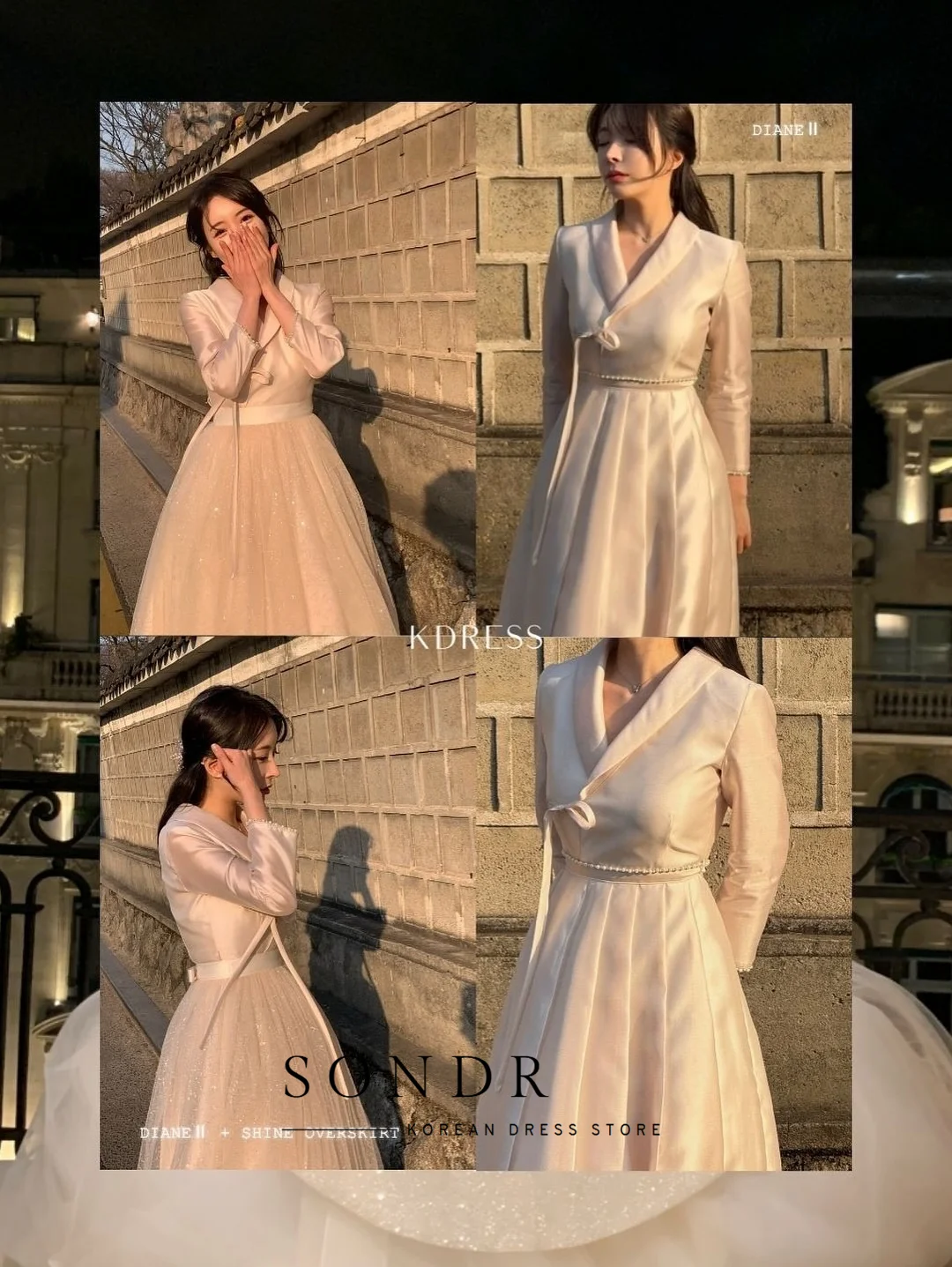 Sukienki Hanbok 2w1 Sondr na zamówienie, koreańskie sukienki wieczorowe, tiulowa i satynowa sukienka z dekoltem w serek, długie rękawy, sukienki ślubne, na przyjęcie weselne, na studniówkę