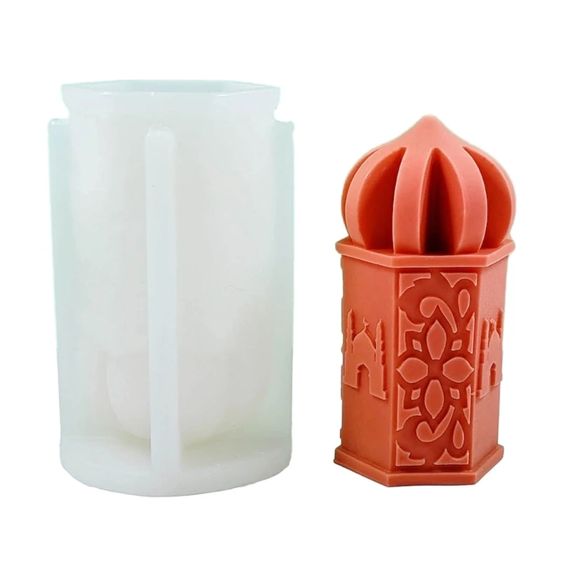 Stampo in silicone Eid Gesso Resina Sapone Stampi per candele Musulmani Moschea Stampo in gesso Fai da te