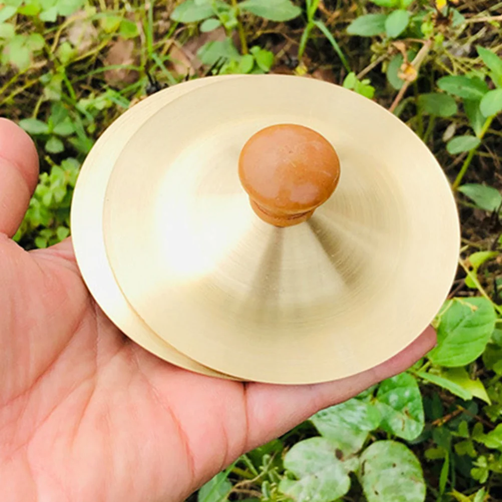 2 Pcs Copper Cymbal Musical Finger Cymbals Mini Instruments Small Hand Percussion