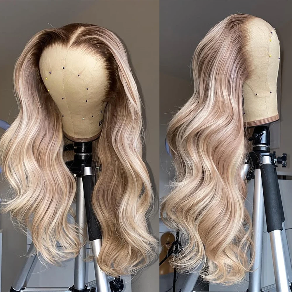 

Длинный синтетический парик с волнистыми прядями цвета пепельного блонда, с кружевной передней частью 13x4 дюйма, с эффектом естественной линии роста волос, реалистичный, для повседневного использования и косплея, для женщин