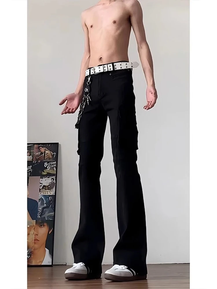 

Bla American Vibe Slim Fit Workwear Pants mid Waist Straight Leg Jeans Youth Trendy Cleanfit Trousers for Men