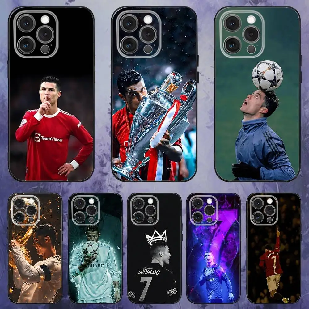

R-Ronaldo Cool CR7 Phone Case For iPhone 16e,16,15,14,13,12,11,Pro,X,XS,Max,XR,Plus,Mini Soft Black Cover