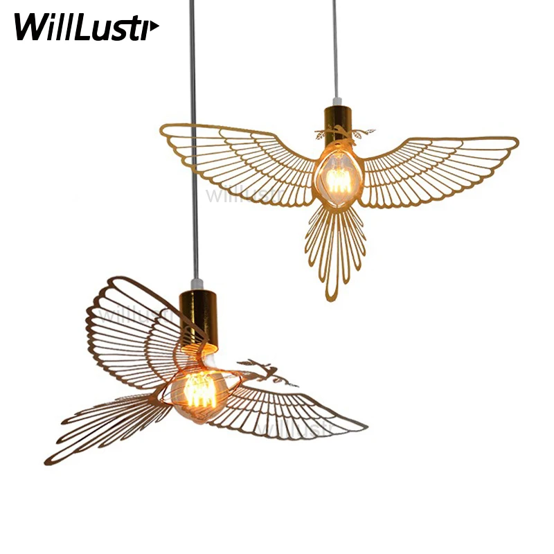 Replica Hommin Bird Pendant Lamp Engraved Sculpture Flying Bird Dining Room Bar Cafe Ceiling Chandelier Suspension Hanging Light