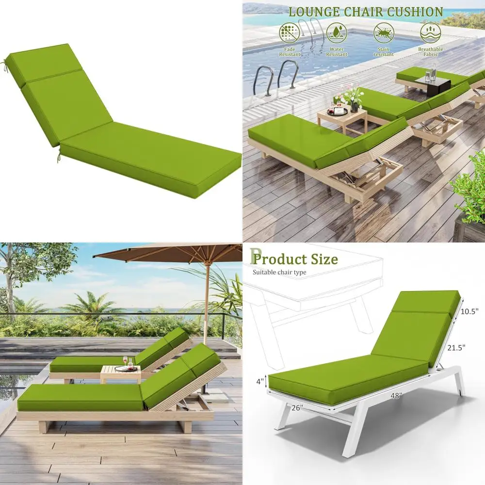 

Уличные пенопластовые шезлонги высокой плотности 80x26x4, водонепроницаемые с завязками для мебели для патио