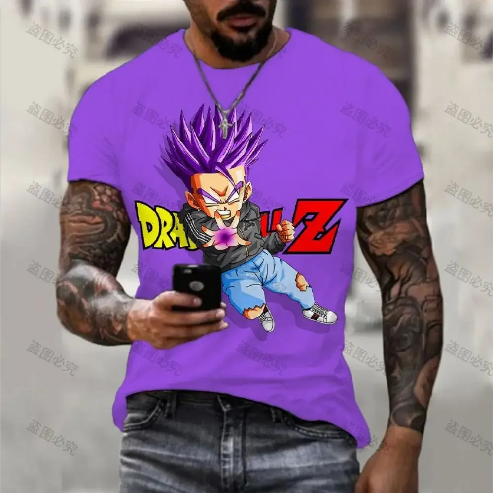 

Dragon Ball Z Vegeta Goku Men's T Shirt 2024 Short Sleeve Streetwear New High Street Oversized 110-6XL Trend Tops Gym Summer Y2k