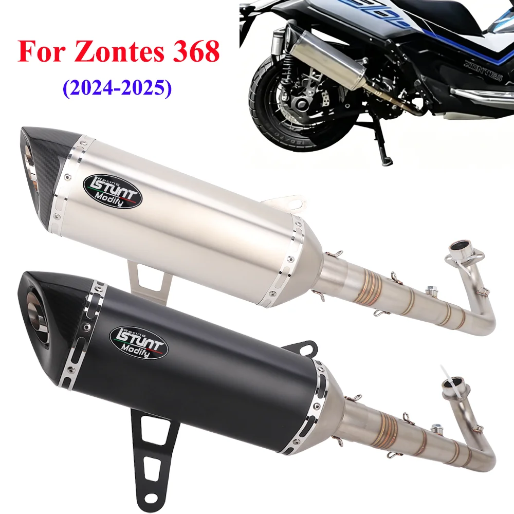 Terminale di scarico Slip-On per ZONTES 368G/368D/368E/368M 2024-2025, sistema di scarico modificato per moto, silenziatore in fibra di carbonio per 368G