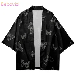 Fashion Butterfly Print Japanese Traditional Kimono Cosplay Cardigan Men Women Shirts Yukata Harajuku Haori Asian Clothing