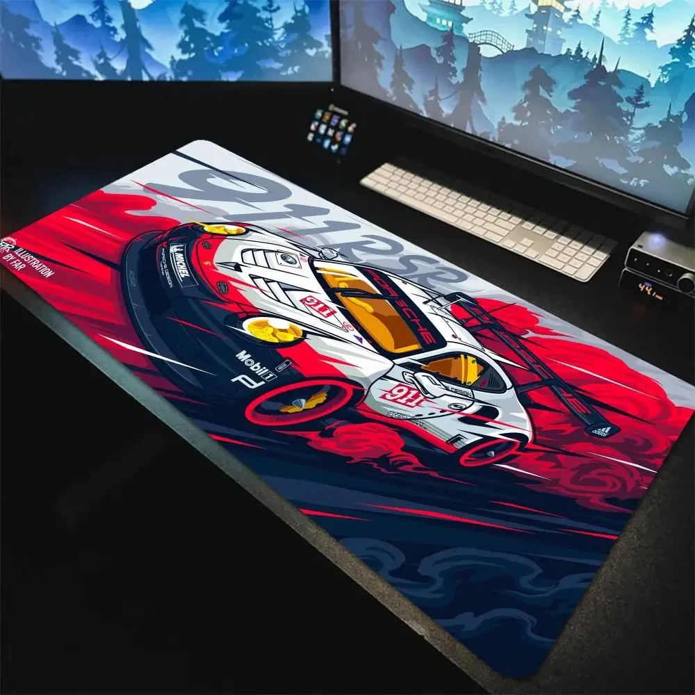 

XXL Mice Pad Large Computer Non-slip Lock Edge Keyboard Deskpad Mousepad Rally Sport Racing Car Speed Drift GTR Race Car Vehicle