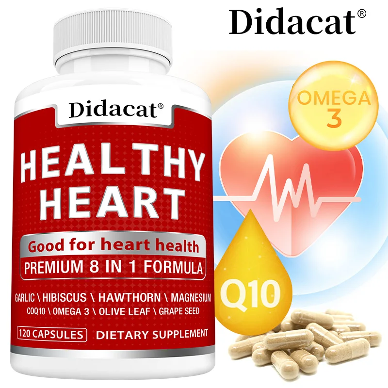 

Healthy Heart - with COQ 10 Garlic, Magnesium, Hawthorn - ‌Antioxidant, Cardiovascular and Heart Health Supplement