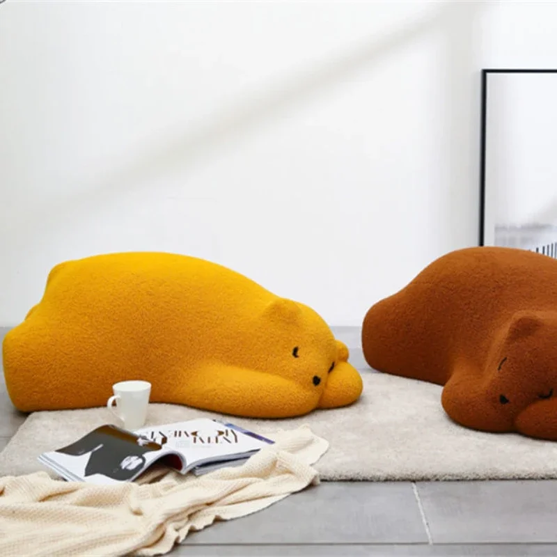 

Nordic designer sleeping animal shape lying bear polar bear residential guest bedroom lazy sofa Living Room Sofas Furniture