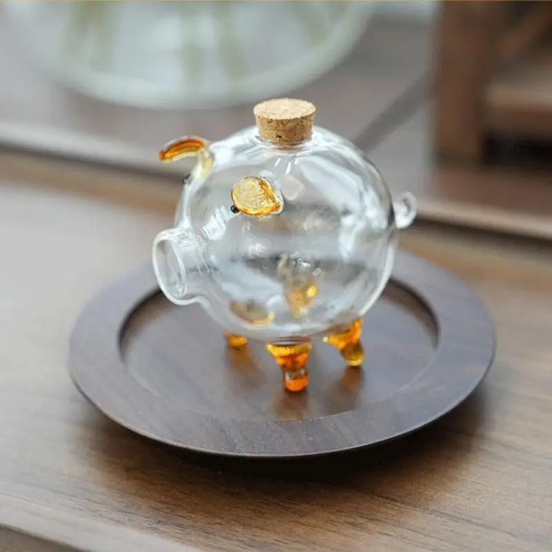 Mini Pig Money Jar Golden Beans Box Clear Jar Pig Shape Bank Portable Coin Bank Container Box Transparent Saving Box Gift