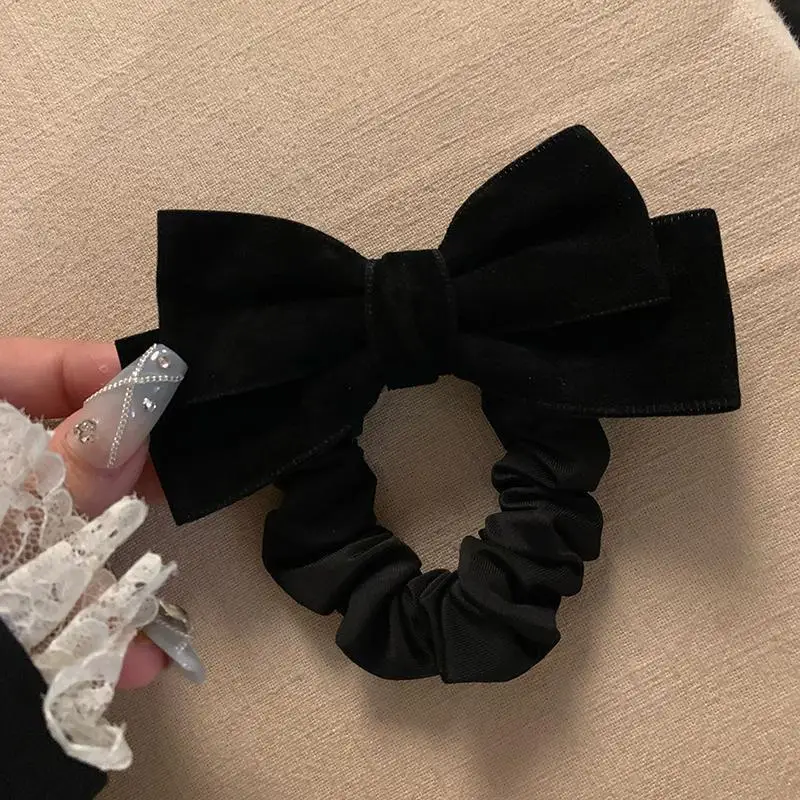 

Women Elegant Hair Ties Rubber Band Black Bow Elastic Hair Bands High Quality Barrettes Headwear Girls Hair Accessories
