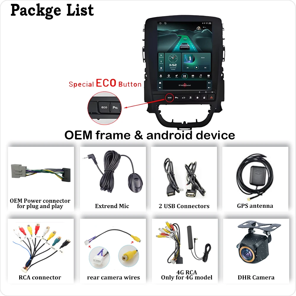 شاشة 9.7 بوصة أندرويد 15 لأوبل أسترا J 2009 - 2015 مشغل وسائط متعددة عالية الأداء وحدة المعالجة المركزية لتحديد المواقع والملاحة شاشة QLED HDR BT #6