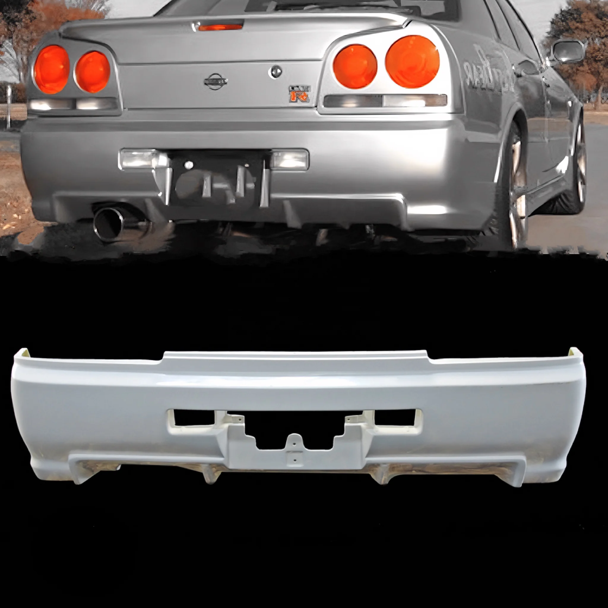 

Для Nissan SKYLINE HR34 4 DOOR GTR Style задний бампер, автомобильный бампер для ER34 седан, модель заднего бампера