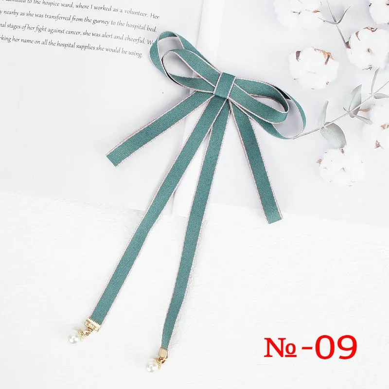 Perle Band Brosche Pin Frauen Fliege Vintage Schule Mädchen Weiß Kragen Schmuck Bowknot Shirts Krawatte Candy Farbe Rot Schmetterling – Detail 9