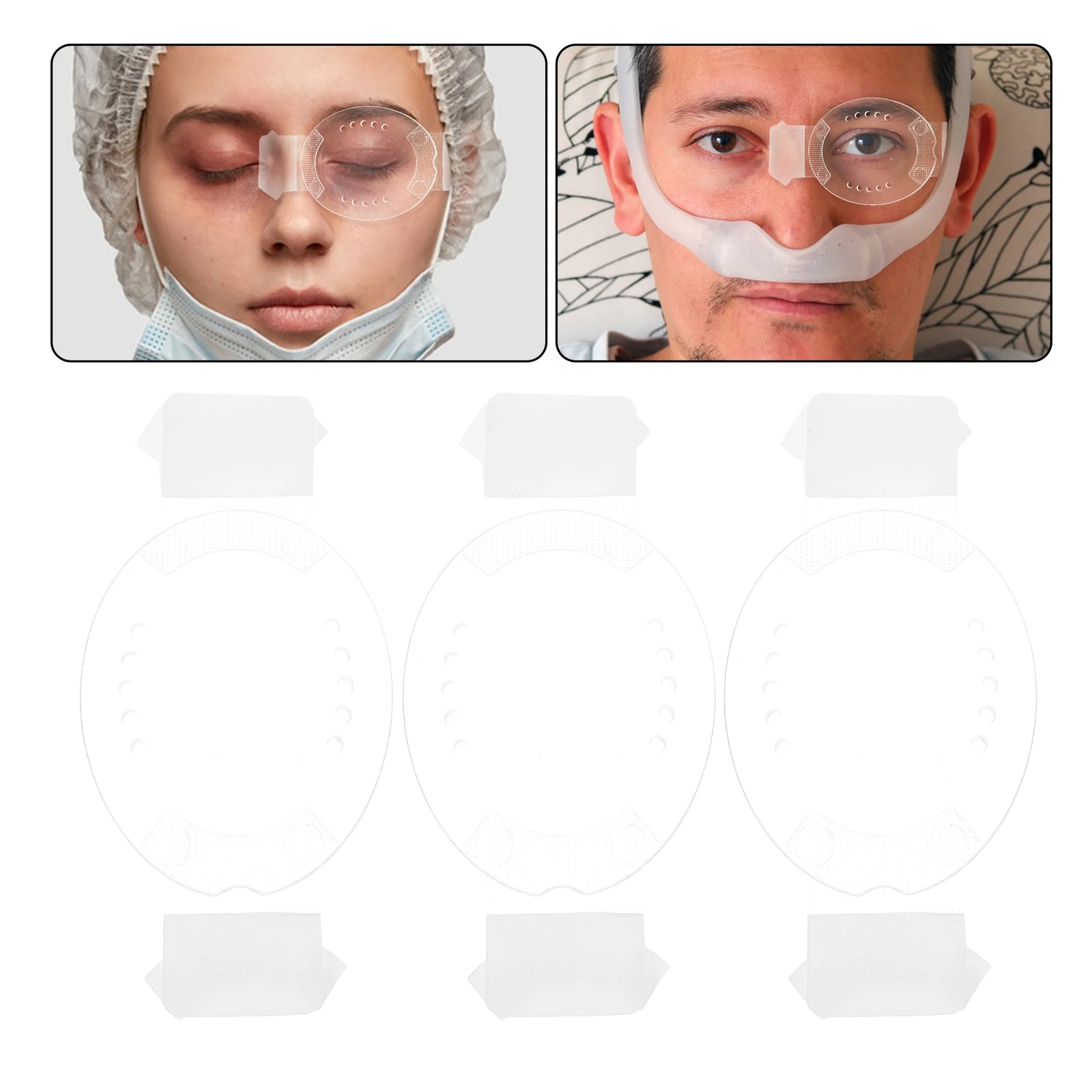 4pcs Clear Plastic Shield Transparent Ventilated Protector For Surgery Post-Operative Guard Adults s Durable Breathable