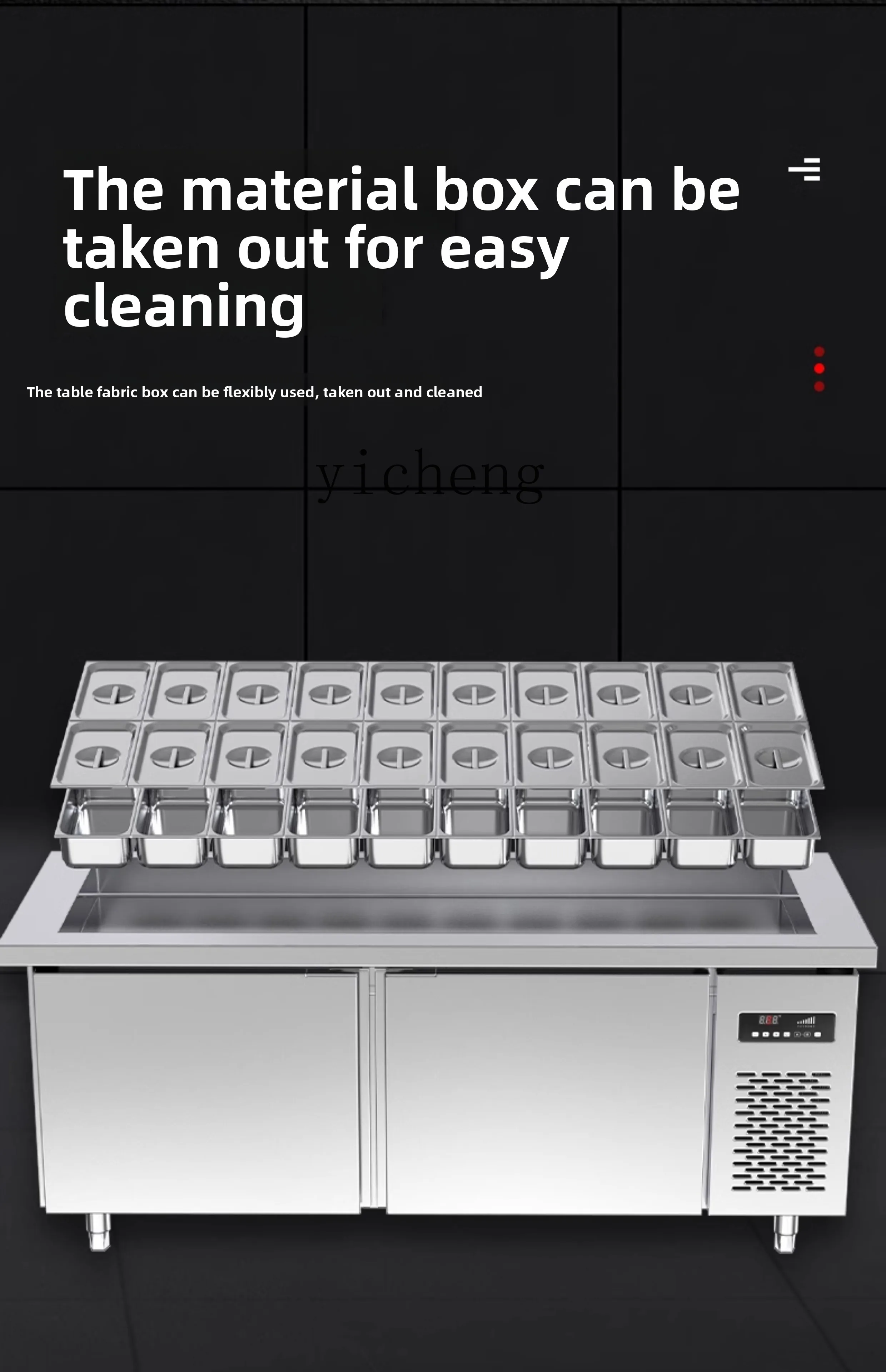 

TQH Slotted Refrigerated Fresh Salad Table Commercial Freezer Freezer Console