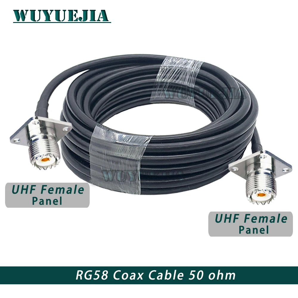 RG58 Cable UHF Type PL259 Male to Female SO239 90° Or Male Plug Connector RF Jumper Pigtails Wire Terminal Straight 10cm~30m