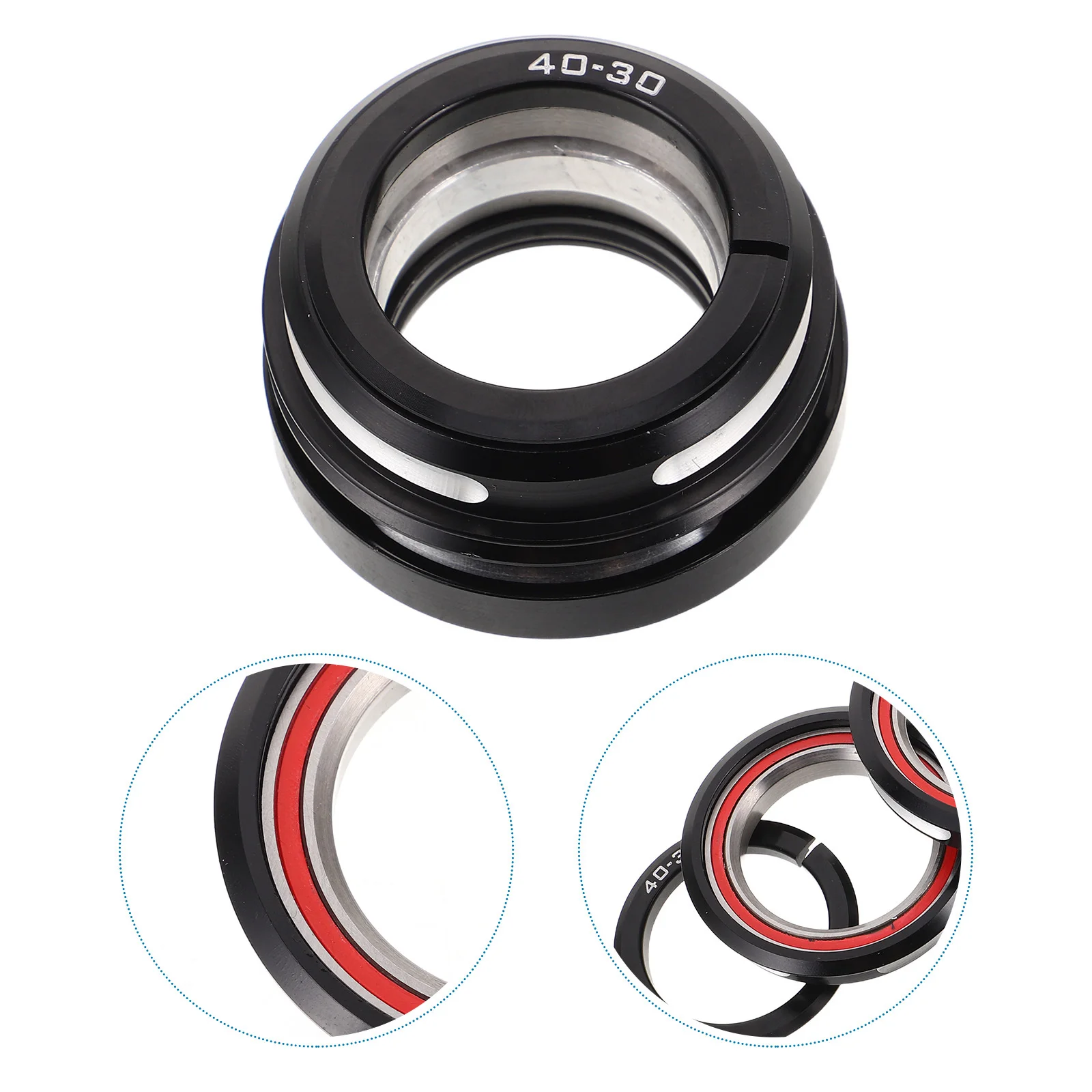 

Bicycle Bike Headset Mountain 44mm Replacement Shockproof Bearings Lightweight Black Accessories Cycling