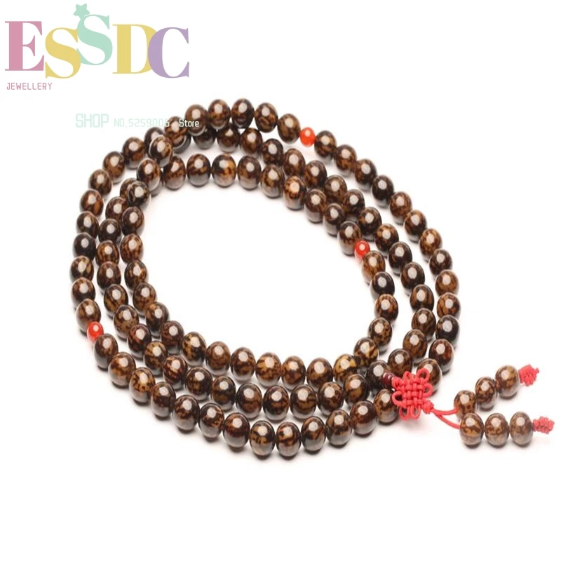 12mm Natural 108 Beads Flower Bodhi Root Prayer  Bracelet Jewelry Wholesale