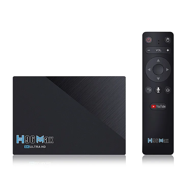 

Black H96 MAX RK3566 Android 11.0 TV Box Smart Set Top Box 8K Media Player with WiFi 2.4G