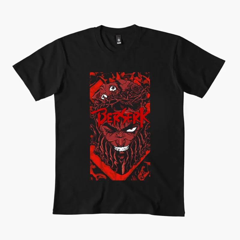 

0325 Guts Berserk Japanese Anime Gift t shirt 100% cotton print clothing Swordsman Manga Graphic Tee Y2K clothes Large size Tops