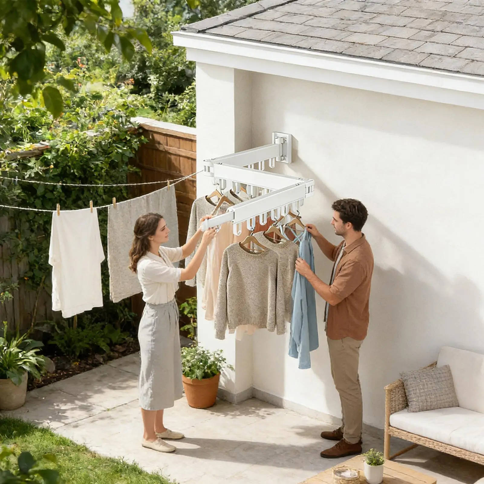 

Настенная выдвижная сушилка для белья, складная вешалка для сушки одежды для ванной, балкона, дома, общежития, отеля