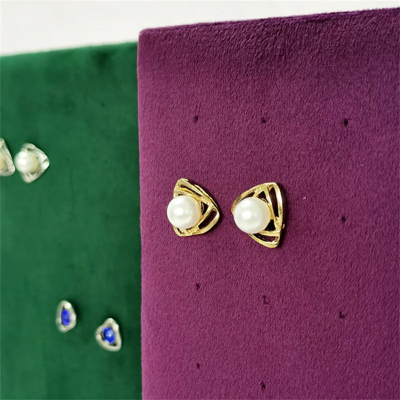 Earrings Display Orgnaizer 40 Holes High Quality Velvet Jewelry Rack Ear Stud Storage Holder for Home Dresser Multiple Colors