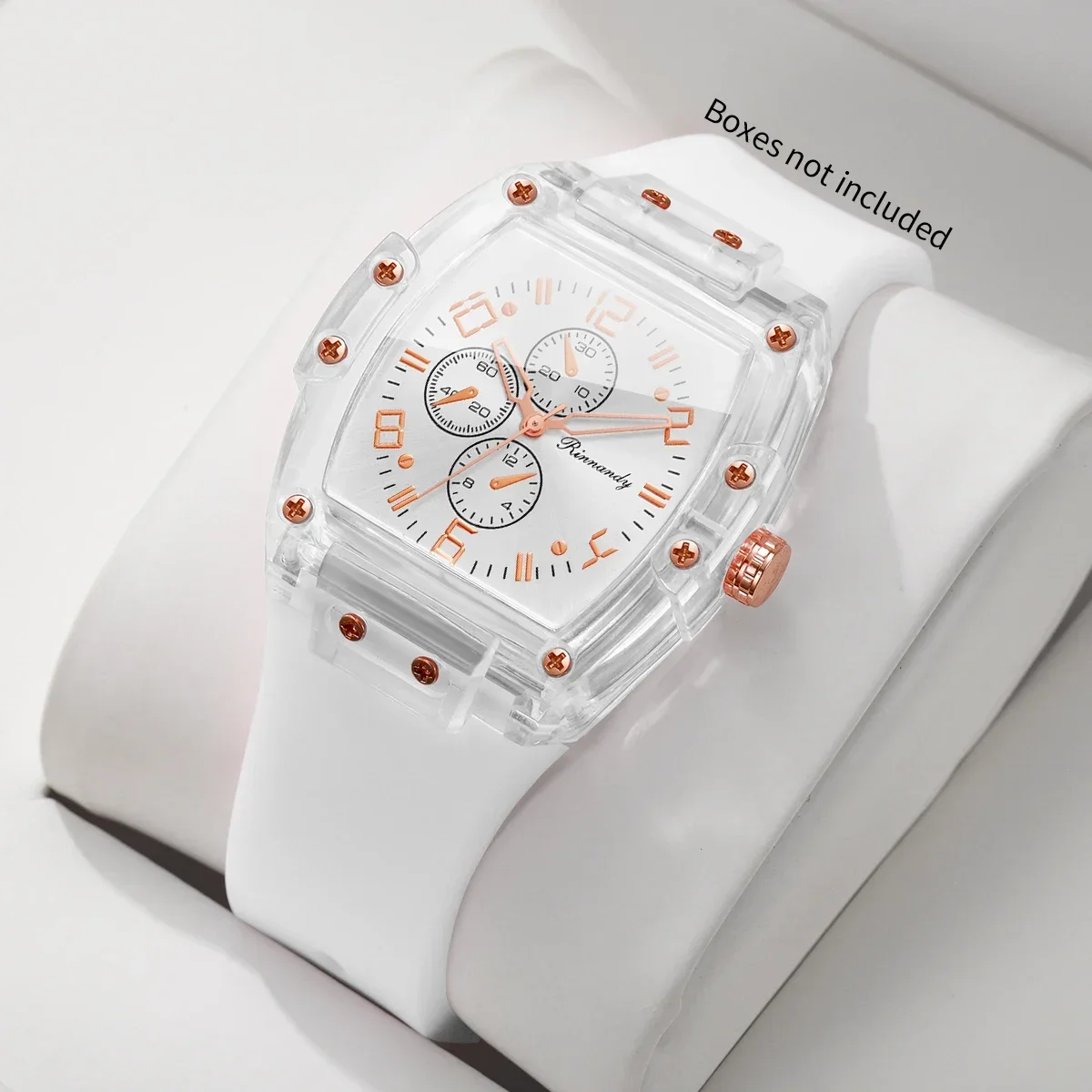 Lightweight Tonneau Dial Women Quartz Watch Students Sports Wristwatches Casual Silicone Strap Relogio Feminino（Without Box）