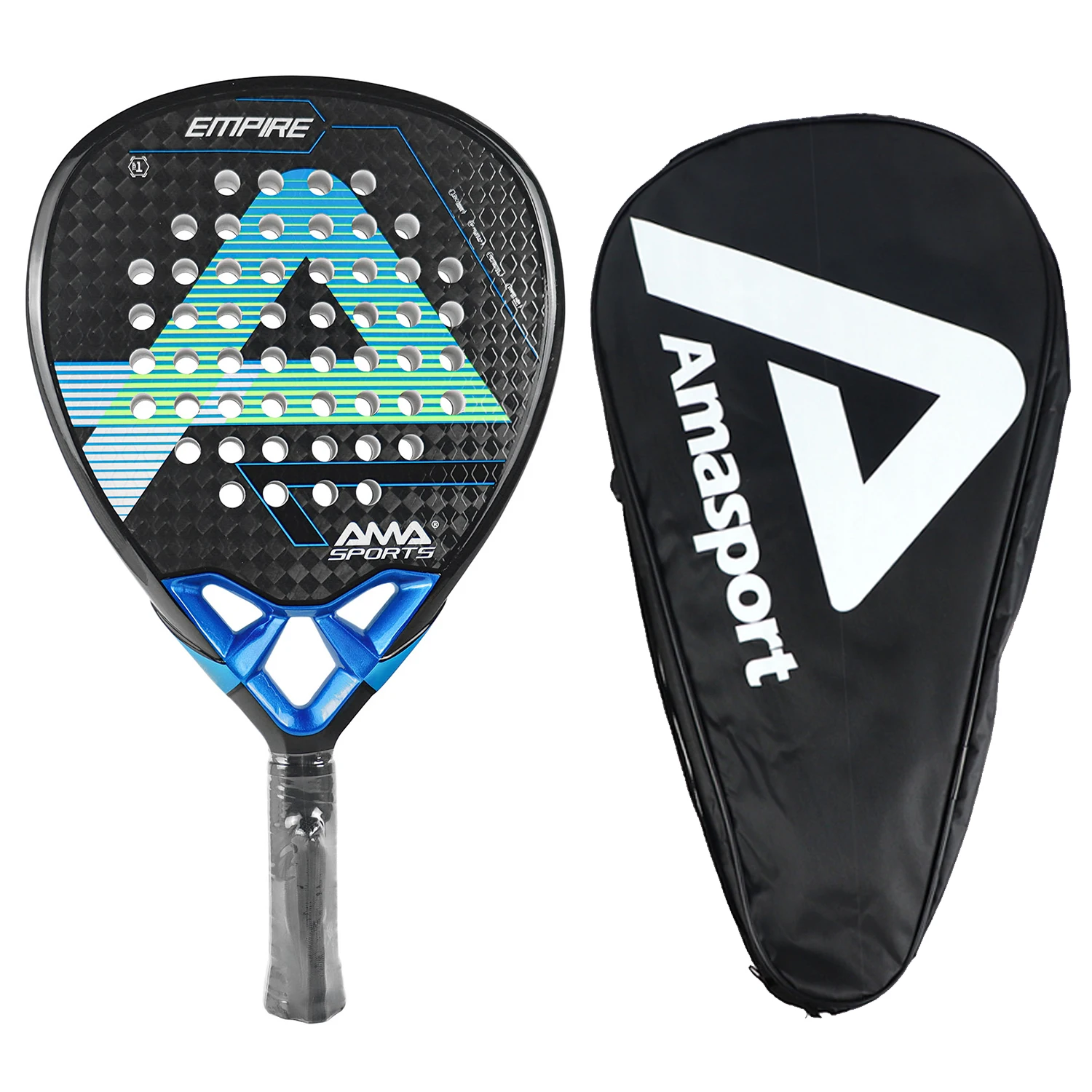 Padel Racket 12K Carbon Fiber Surface with EVA Memory Flex Foam Core Lightweight Padel Racquet with Bag POP Padel Tennis Rackets