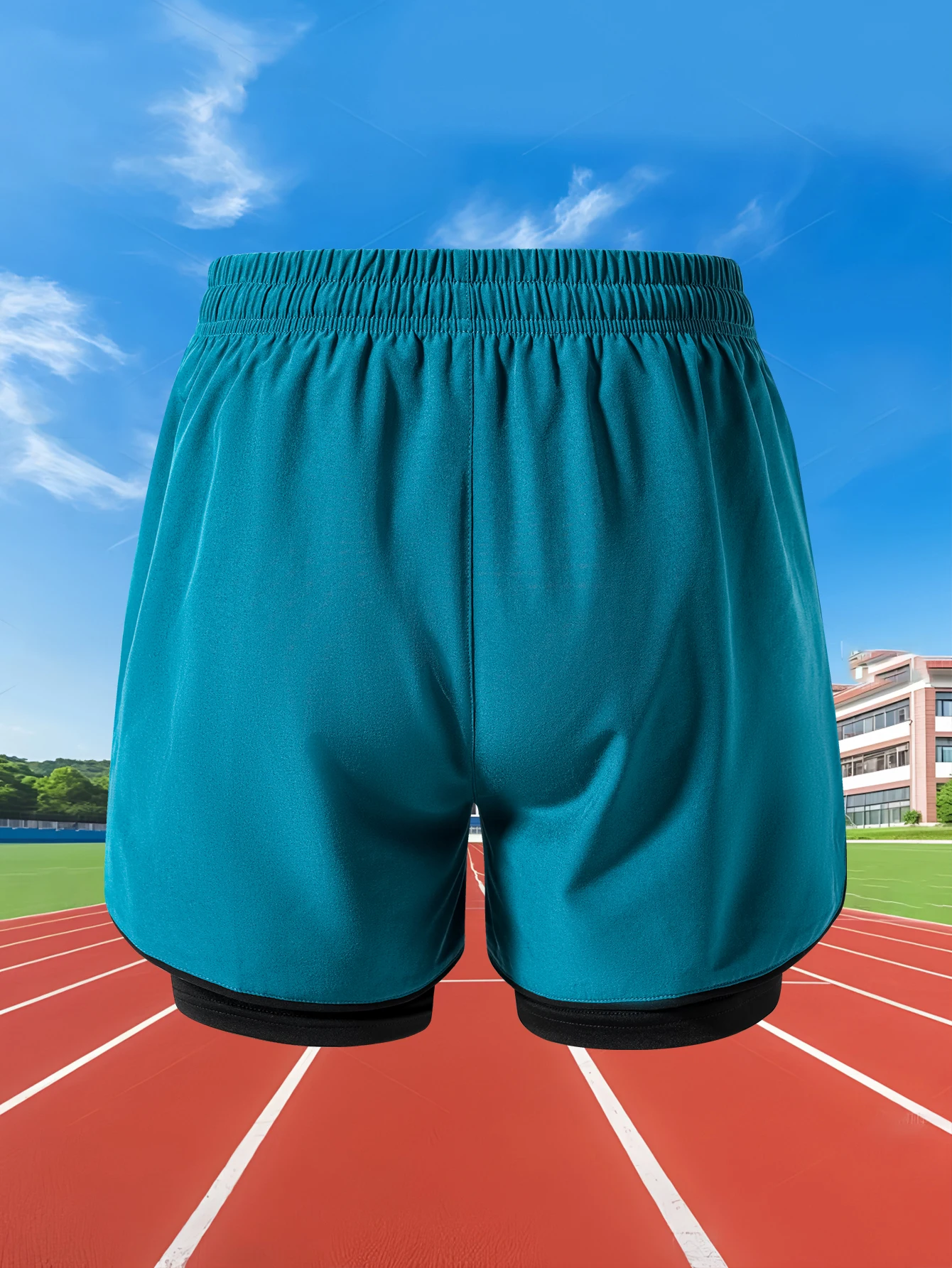 Sommer Herren Laufshorts Fitness Gym Training 2-in-1 Sportshorts Schnelltrocknende Workout-Jogging-Shorts mit Doppelschicht – Detail 6