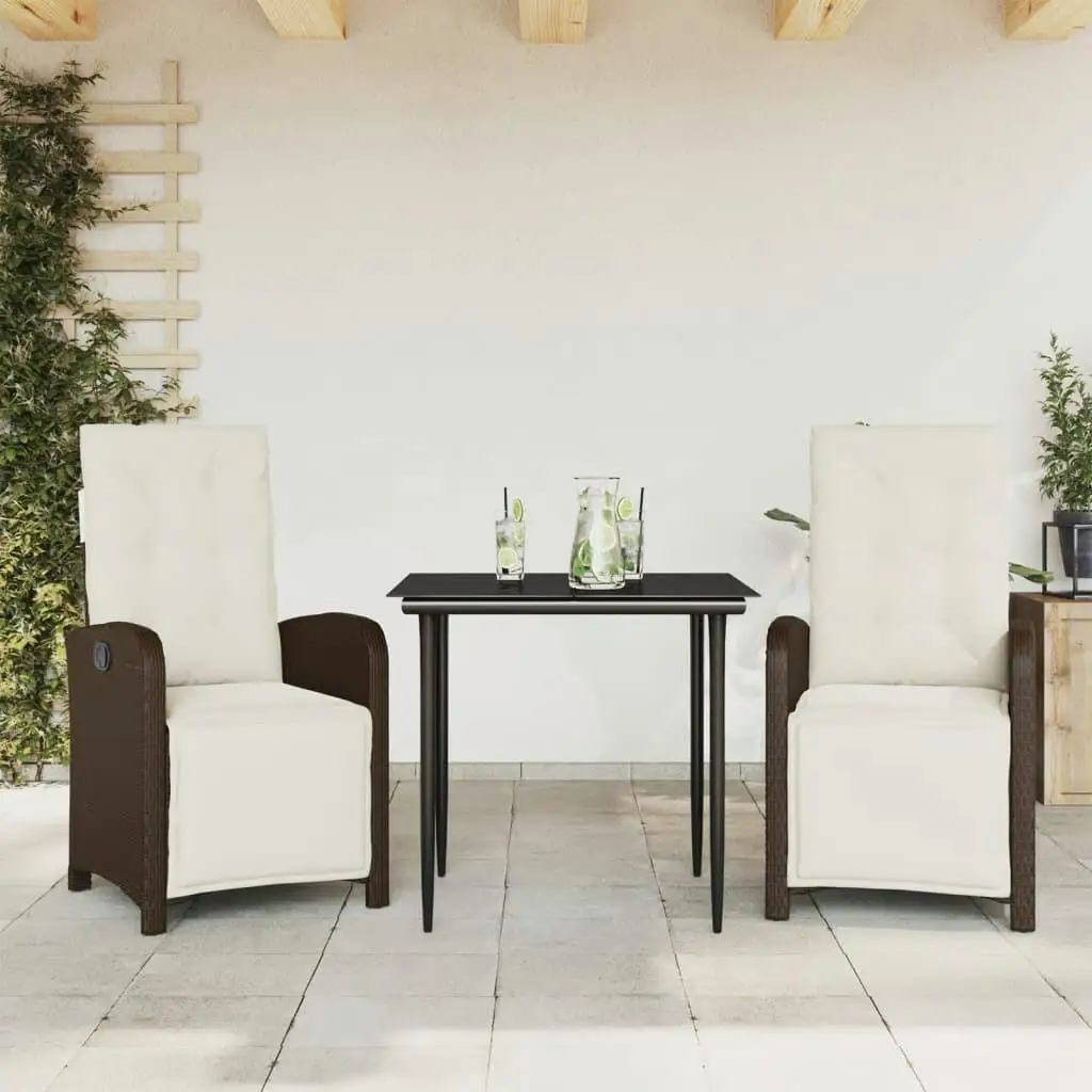 

Elegant Brown and Black Bistro Set for Outdoor and Indoor Dining Space Furniture Garden Café Table and Chair Set