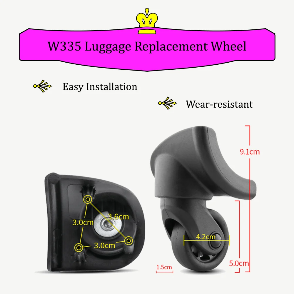 W335 Suitcase Luggage Customs Box Repair Pulley High Quality Material Selection Durable Boarding Case Replacement Rollers