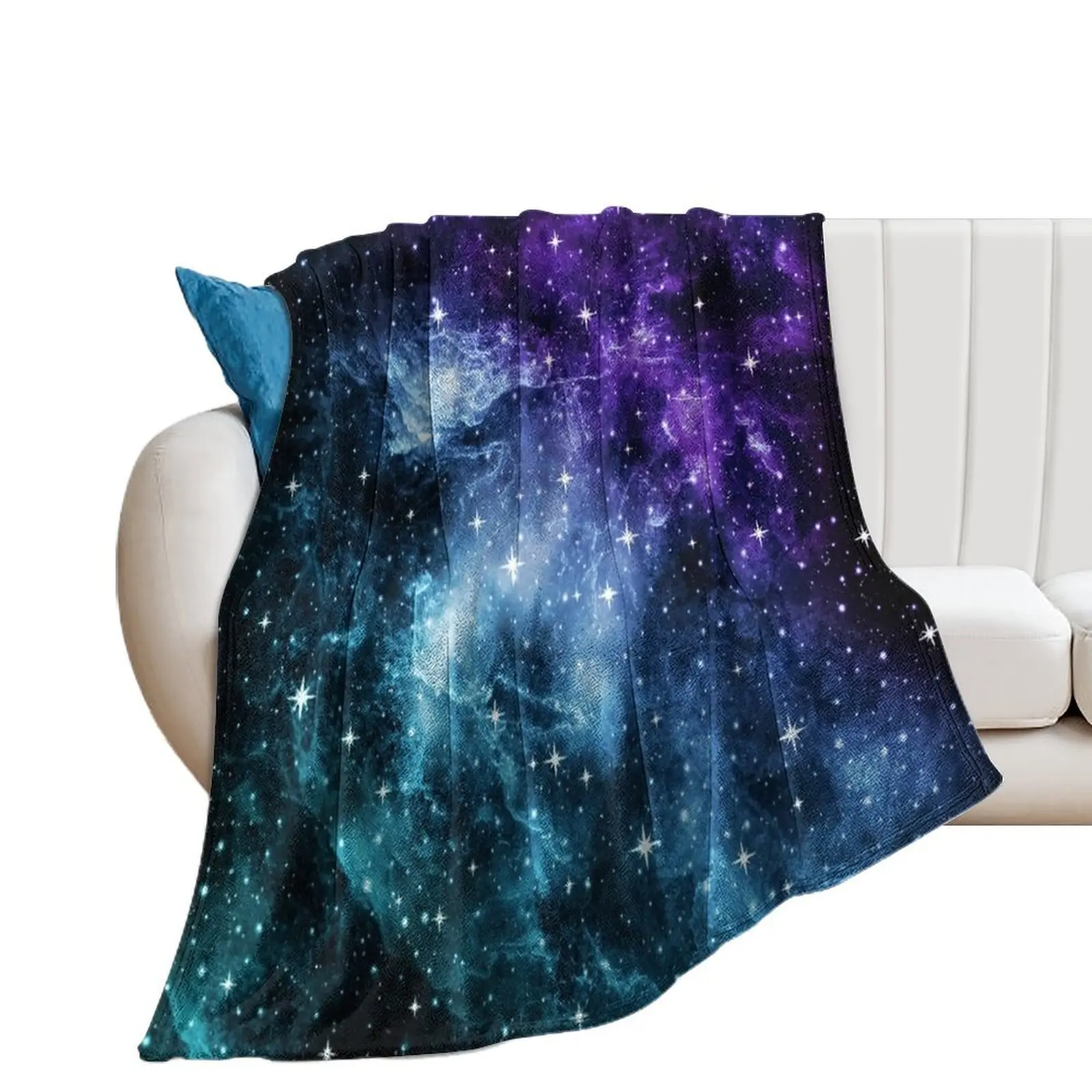 Purple Teal Galaxy Nebula Dream #1 #decor #art Throw Blanket Decorative Sofa Thins Summer Blankets