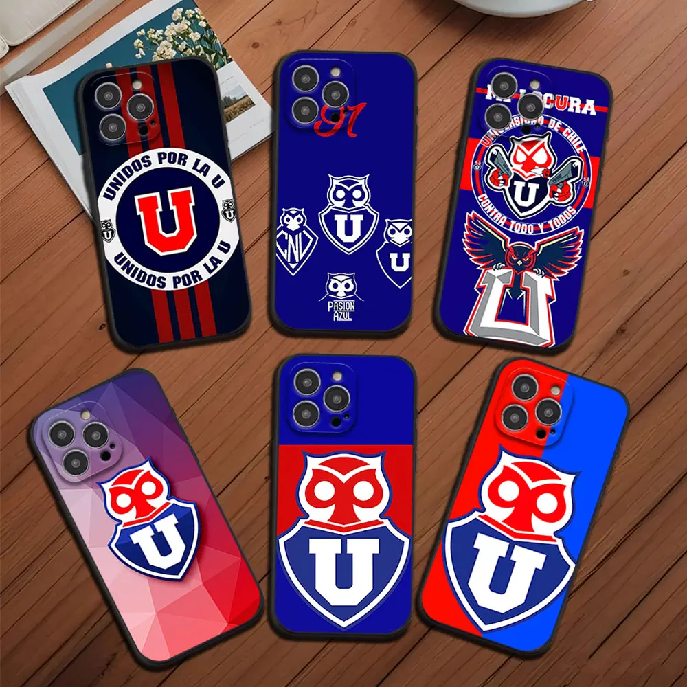 U-University Of C-Chile Phone Case for iPhone 12 11 13 14 15 16 Max Pro Plus Black Soft Silicone shell