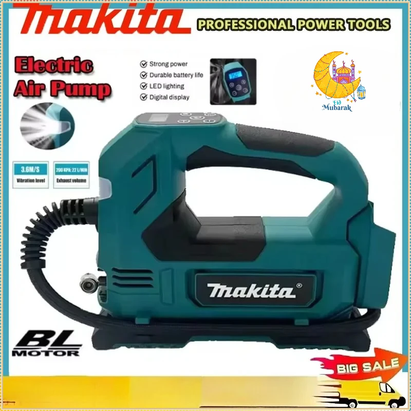 

Беспроводной бесщеточный воздушный насос Makita: портативный насос для шин с цифровым дисплеем для автомобилей и мотоциклов, 18В, электроинструмент