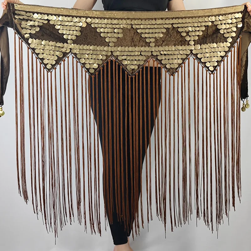 2023-ベリーダンスヒップタオルスカートセクシーなビーズ刺繍フリンジ夏新オリエンタルダンス練習スーツウエストタオルダンススカート