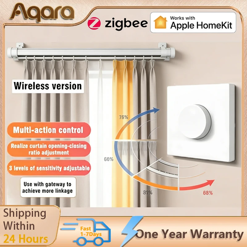 

Умный поворотный переключатель Aqara ZigBee: диммер, регулятор скорости вентилятора, управление скоростью вентилятора, регулировка положения штор