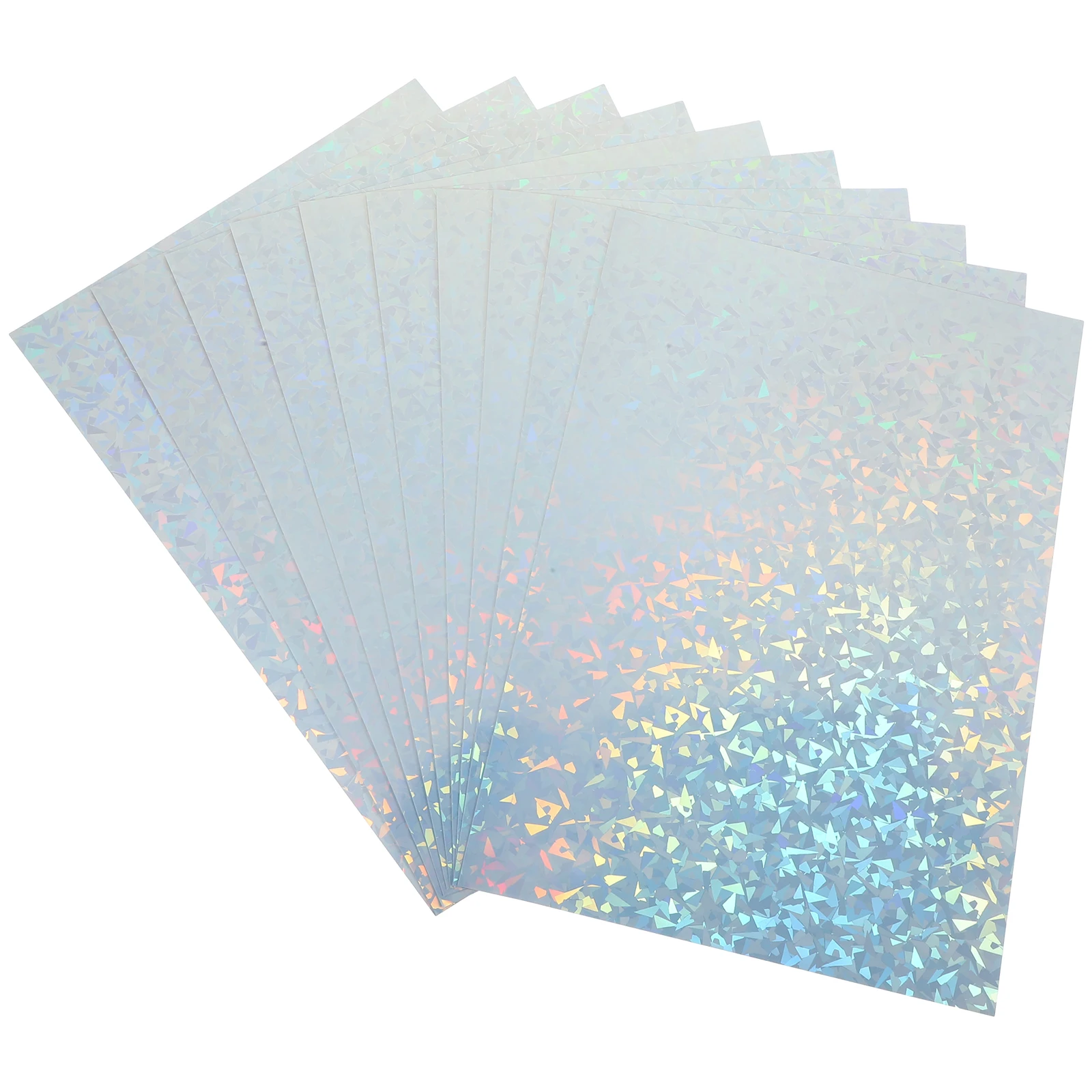 10 Sheets Print Ready Sticker Paper Adhesive Holographic Vinyl for Signs Product Labels Decorative Displays Office