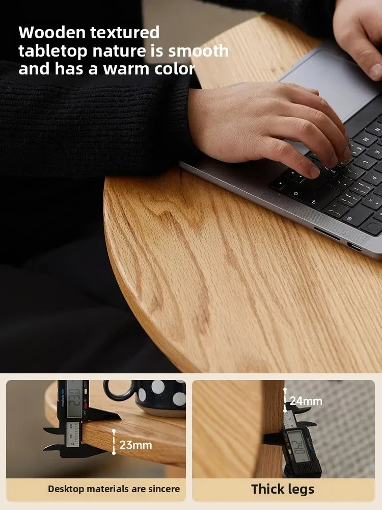 ZZ غرفة المعيشة المنزلية الخشب الصلب طاولة القهوة المستديرة القرون الوسطى شقة صغيرة طاولة القهوة B & B وابي سابي طاولة القهوة الرياح #4