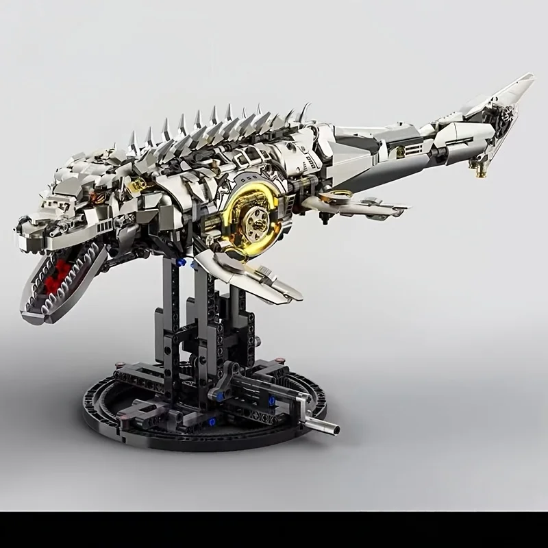 

Ocean Overlord Mosasaurus Building Blocks, Ancient Marine Dinosaur, Movable Ocean Monster Model, Designed for Dinosaur Adventure Enthusiasts, Suitable for Gifting to Family/Friends, Christmas, Easter, Valentine's Day, Thanksgiving, Father's Day The Perfec