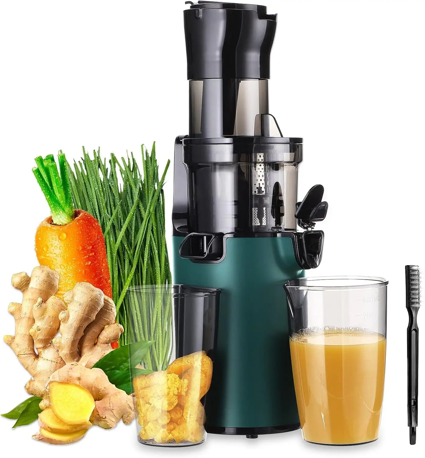 

Cold Press Juicer Machines-SOVIDER Up to 92% Juice Yield Compact Slow Masticating Juicer 3.1" Wide Chute for High Nutrient Fruit