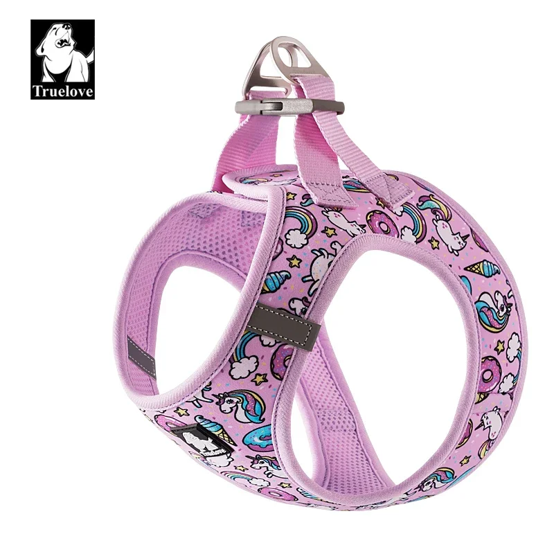 TRUELOVE TLH3016Waistcoat Type Light Pet Harness For Outdoor Activity Nylon Stretch Fabric 3M Reflective Titanium D-shape Buckle